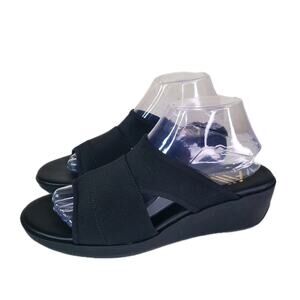 Aerosoles Women Slides Slip on Wedge Comfort Sandals Foam Black Sz 8.5 llona